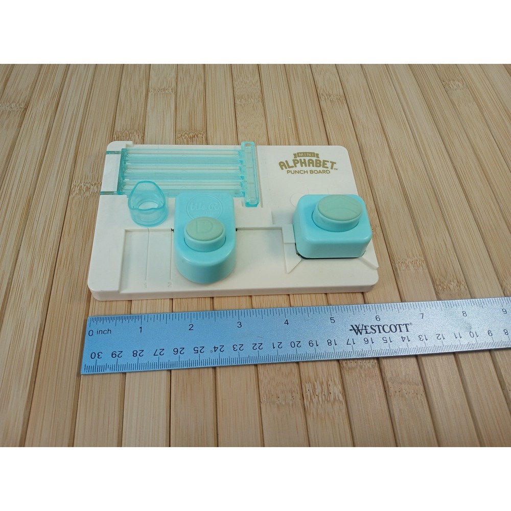 We R Memory Keepers Mini Alphabet Punch Board White Blue Craft Tool - Picture 5 of 9